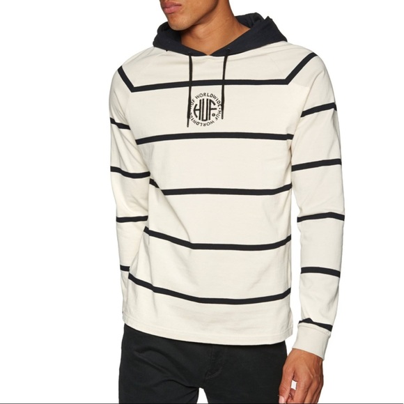 HUF Other - Huf black and white hooded long sleeve size large